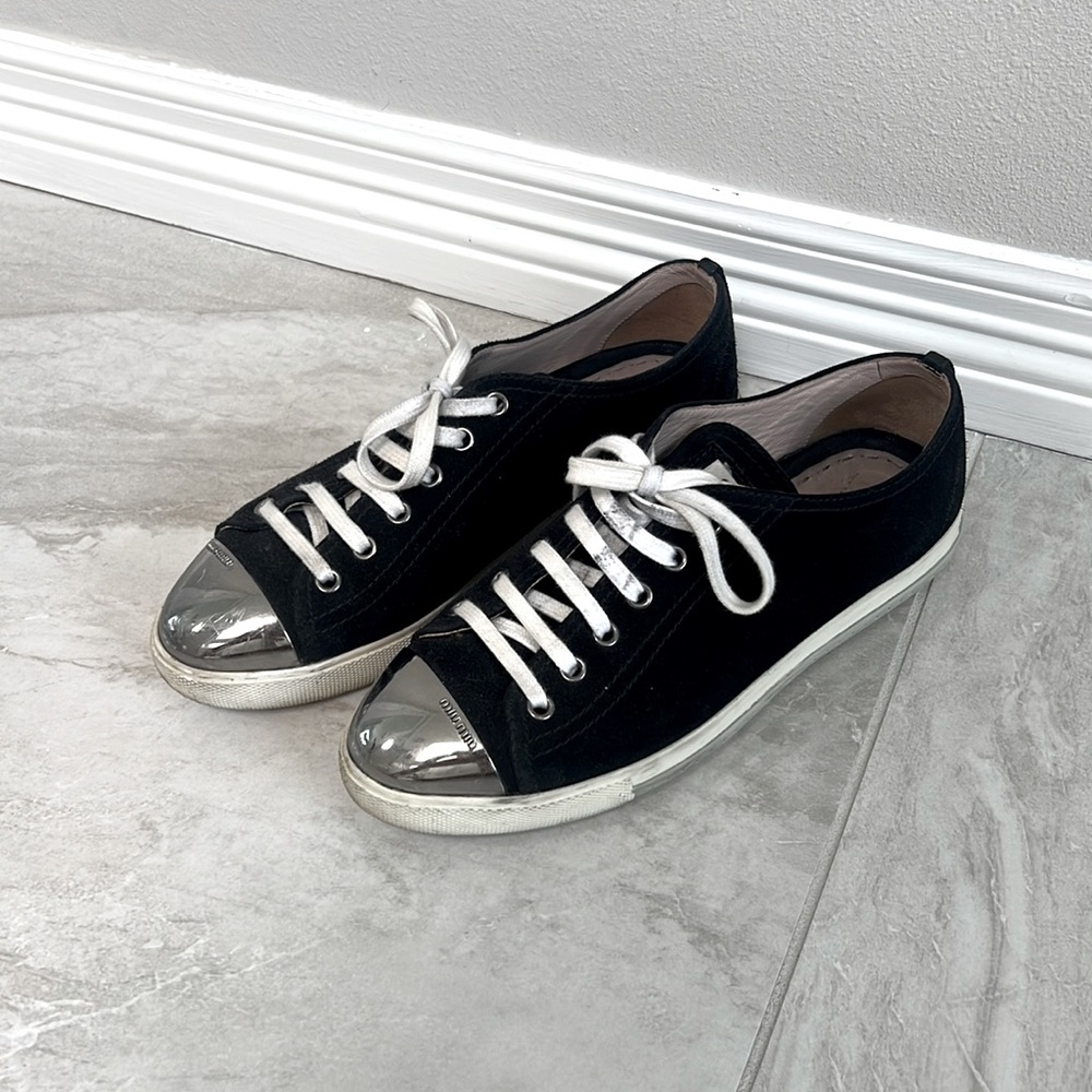 Miu Miu Black and Silver Women's Sneakers